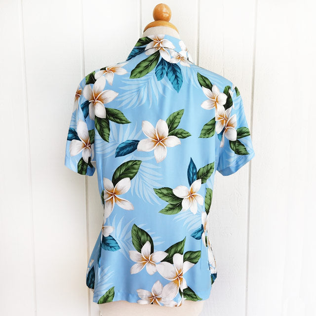 Hawaiian Ladies Aloha Shirt Fit [Plumeria Shower]