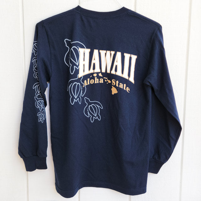 Hawaiian Men's Long Sleeve T-shirt Cotton [Aloha State/Honu]
