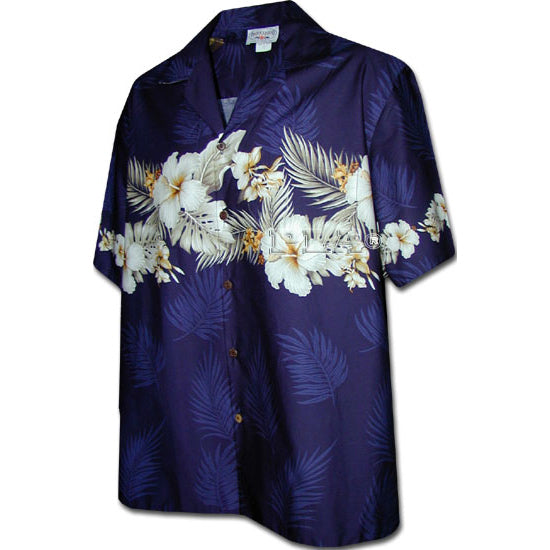 Kids Cotton Aloha Shirt [Hibiscus Chest Band]