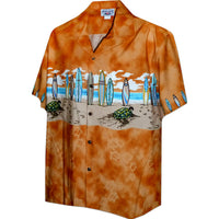 Kids Cotton Aloha Shirt [Surfboard &amp; Honu]