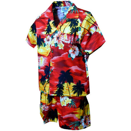 Kids Cotton Aloha Shirt Set [Hawaii Beach]