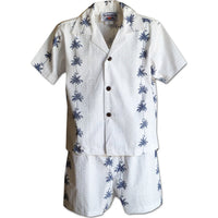 Kids Cotton Aloha Shirt Set [Palm Panel]
