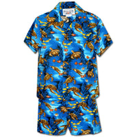Kids Cotton Aloha Shirt Set [Honu Lagoon]