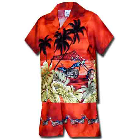 Kids Cotton Aloha Shirt Set [Rider]