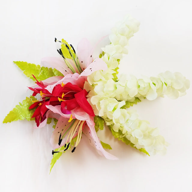 Hawaiian Hula Supplies Flower Hair Clip [Tiger Lily/Pikake/Spider Lily]