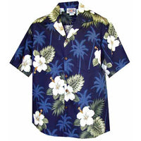 Hawaiian Ladies Aloha Shirt [Palm Tree Hibiscus]