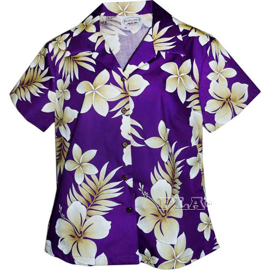 Hawaiian Ladies Aloha Shirt Fit [Pau Hibiscus]