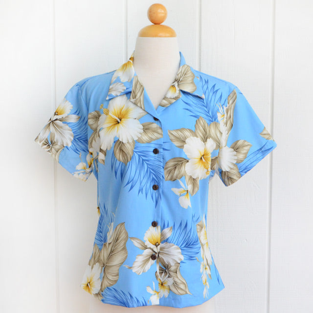 Hawaiian Ladies Aloha Shirt Fit [Hibiscus Trend]