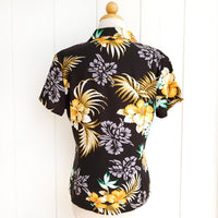 Hawaiian Ladies Aloha Shirt Fit [Fern Hibiscus]