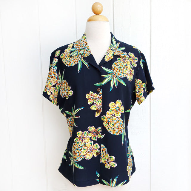 Hawaiian Ladies Aloha Shirt Fit [Golden Pineapple]