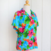 Hawaiian Ladies Aloha Shirt Fit [Hibiscus Water Color]