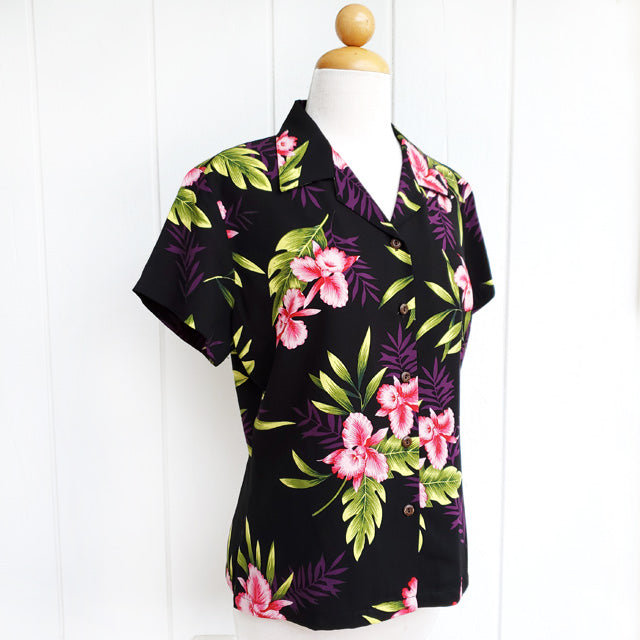 Hawaiian Ladies Aloha Shirt Fit [Orchid Fern]