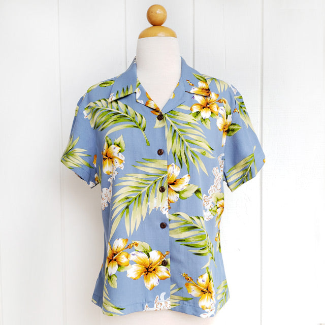 Hawaiian Ladies Aloha Shirt Fit [Tube Rose]