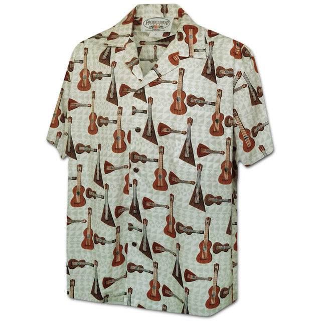 Hawaiian Men's Aloha Shirt Cotton [Ukupiku Guitar]