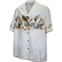 Hawaiian Men's Aloha Shirt Cotton [Hibiscus Chest Band]