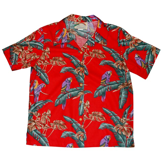 Hawaiian Men's Aloha Shirt Rayon [Jungle Bird]