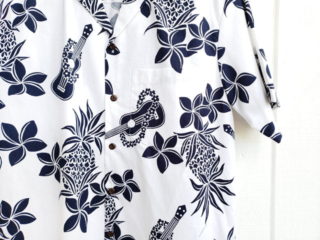 Hawaiian Men's Aloha Shirt Cotton [Ukulele Pineapple]