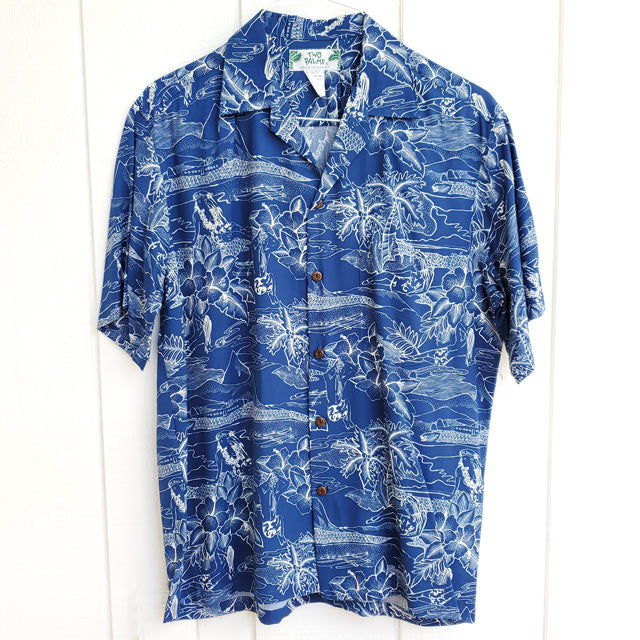 Hawaiian Men's Aloha Shirt Rayon [Etching]