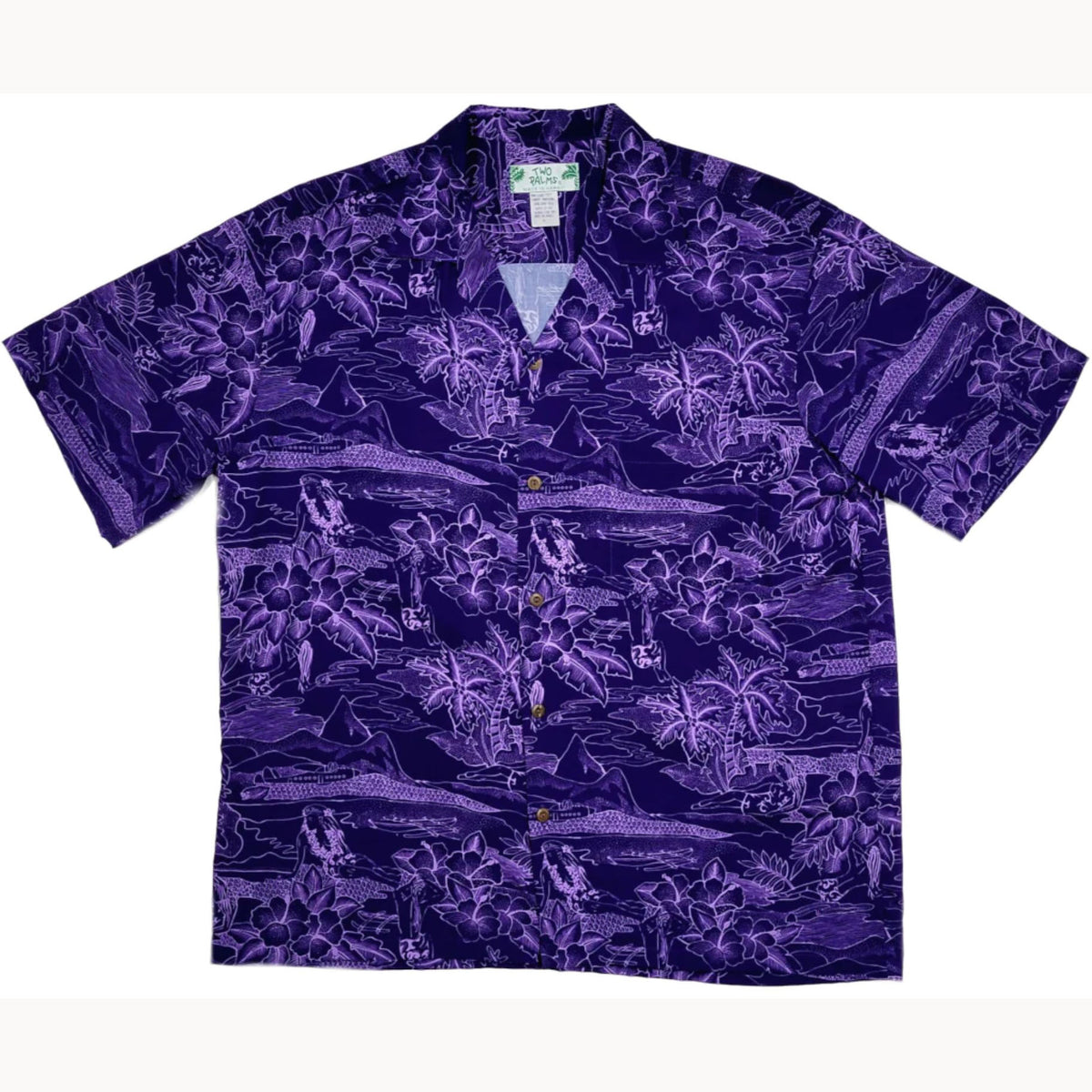 Hawaiian Men's Aloha Shirt Rayon [Etching]