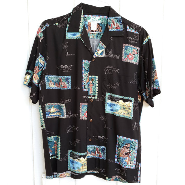 Hawaiian Men's Aloha Shirt Rayon [Hawaii Royal]