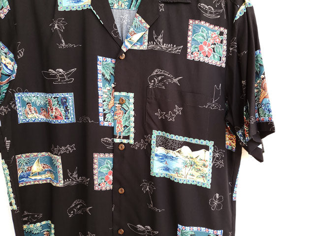 Hawaiian Men's Aloha Shirt Rayon [Hawaii Royal]