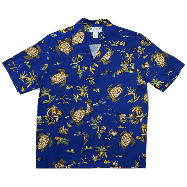 Hawaiian Men's Aloha Shirt Rayon [Turtles]