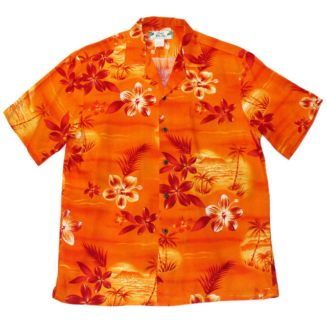 Hawaiian Men's Aloha Shirt Rayon [Moonlight Scenic]