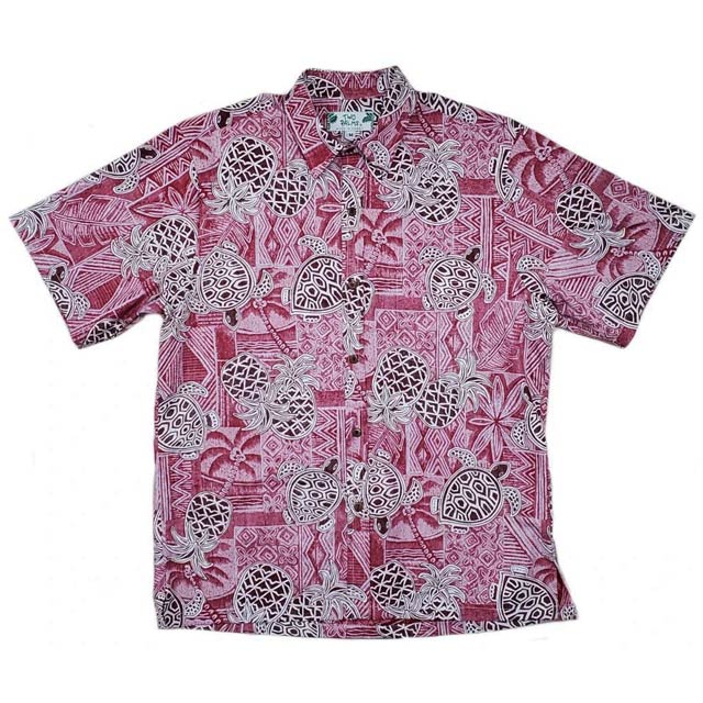 Hawaiian Men's Aloha Shirt Cotton [Turtle Pineapple]