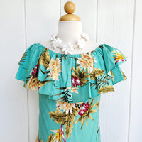 Hawaiian off-shoulder dress semi-long 【Ceres】