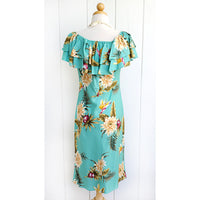 Hawaiian off-shoulder dress semi-long 【Ceres】