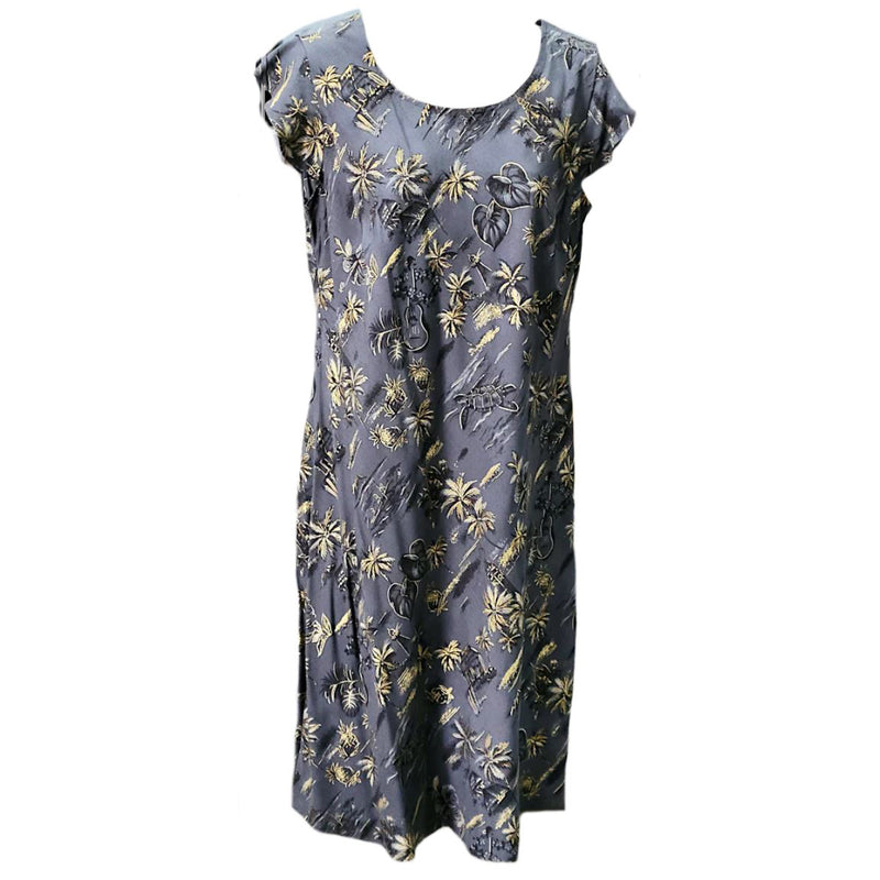 Hawaiian Sleeve Dress Semi-Long [Golden Vintage]