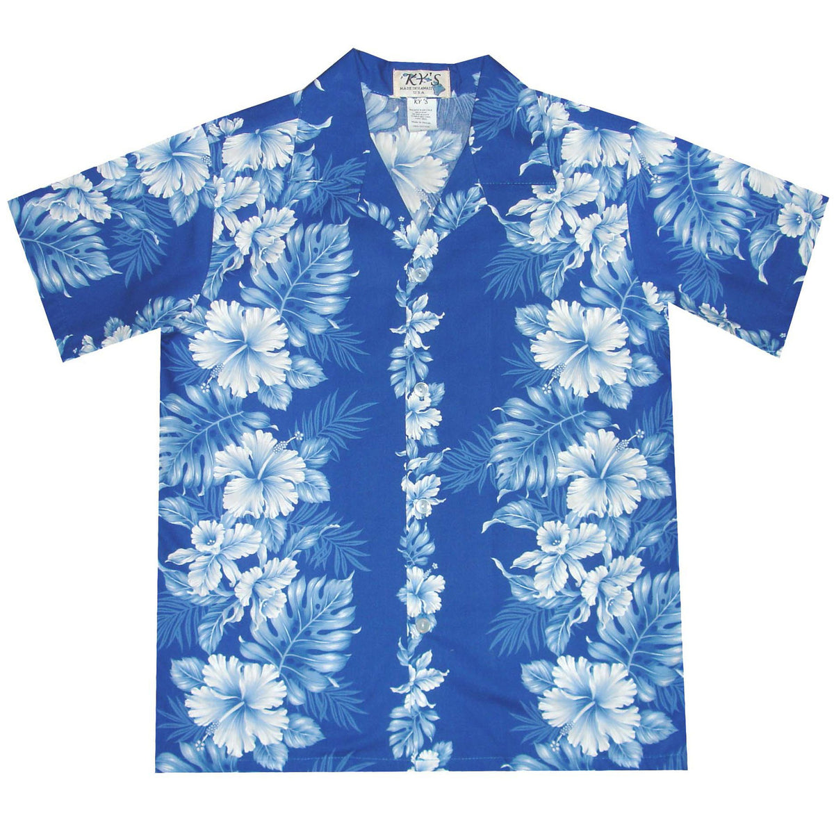 Kids Cotton Aloha Shirt [Hibiscus Front Panel]