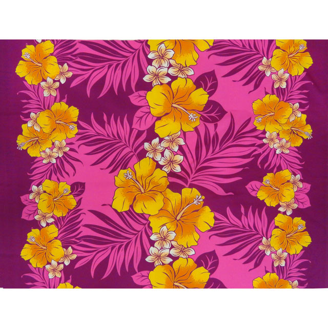 Hawaiian Polycotton Fabric BN-15-155R [Hibiscus / 3panel]