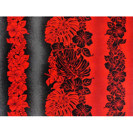 Hawaiian Polycotton Fabric BN-16-197 [Hibiscus Panel &amp; Monstera]