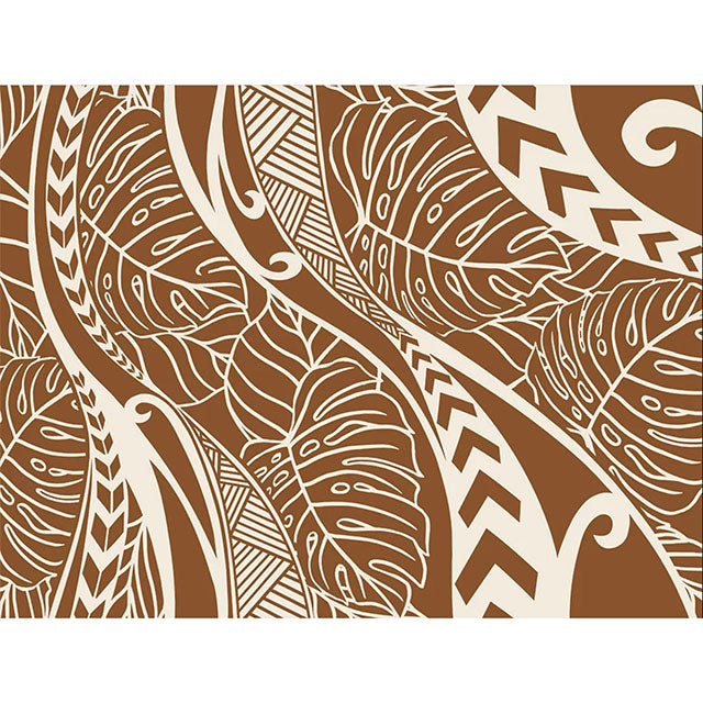 Hawaiian polycotton fabric CHOE-311R [Monstera tapas swirl]