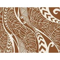 Hawaiian polycotton fabric CHOE-311R [Monstera tapas swirl]