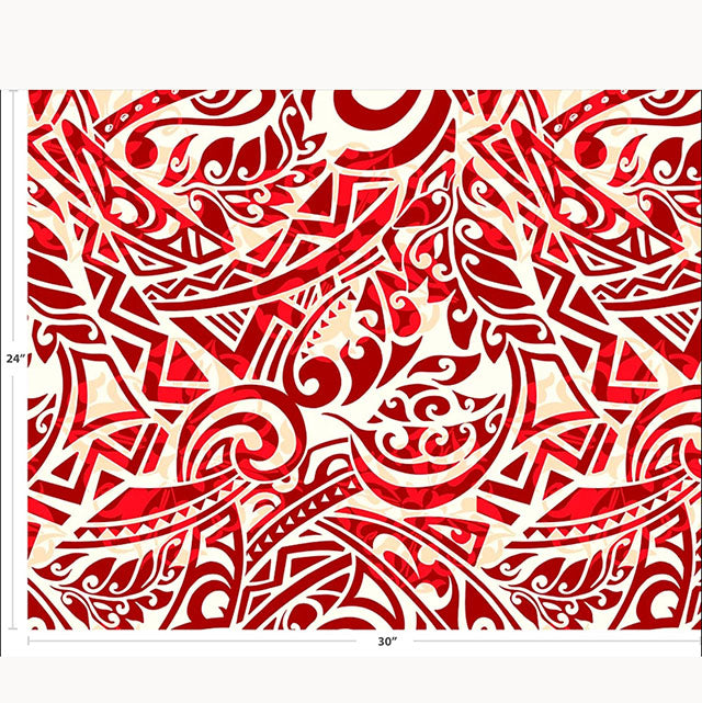 Hawaiian polycotton fabric CHOE-502R#2 [Tribal tapas swirl]