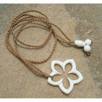 Hawaiian Jewelry Bone Necklace [Open Plumeria]