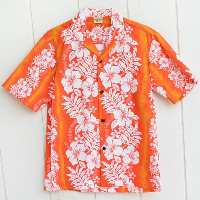Hawaiian Men's Aloha Shirt Poly Cotton [Hibiscus &amp; Fern]