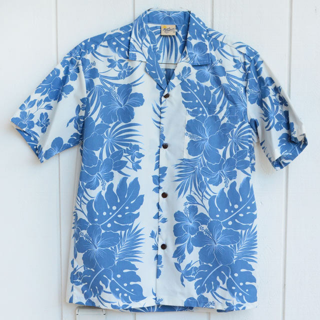 Hawaiian Men's Aloha Shirt Poly Cotton [Nahenahe Hibiscus]