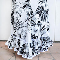 Hawaiian Muumu Ruffle Dress Long [Hibiscus / Nui]