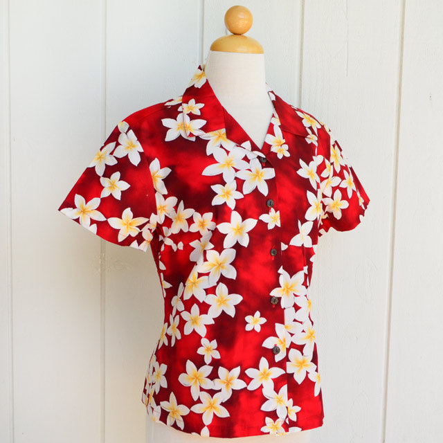 Hawaiian Ladies Aloha Shirt Fit [Plumeria]