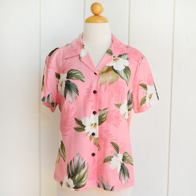 Hawaiian Ladies Aloha Shirt Fit [Lanihi Hibiscus]