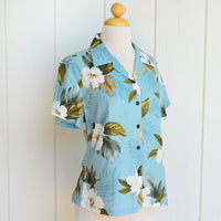 Hawaiian Ladies Aloha Shirt Fit [Lanihi Hibiscus]