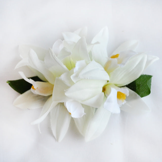 Hawaiian Hula Supplies Flower Hair Clip [Vanda Orchid/6 Flowers]