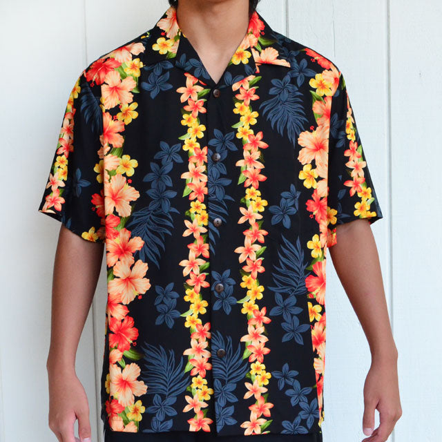 Hawaiian Men's Aloha Shirt Rayon [Hibiscus Panel]