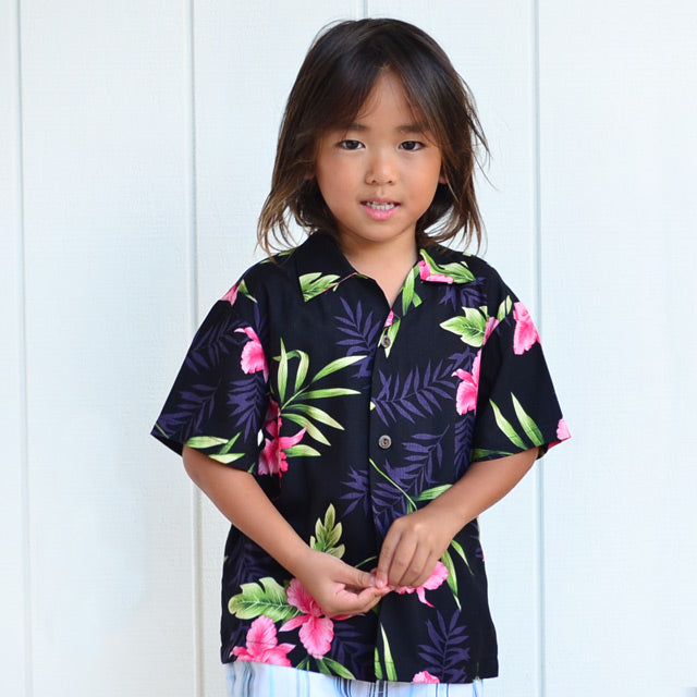 Kids Rayon Aloha Shirt [Orchid Fern]