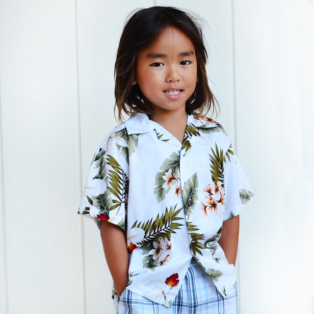 Kids Rayon Aloha Shirt [Hawaiian Orchid]