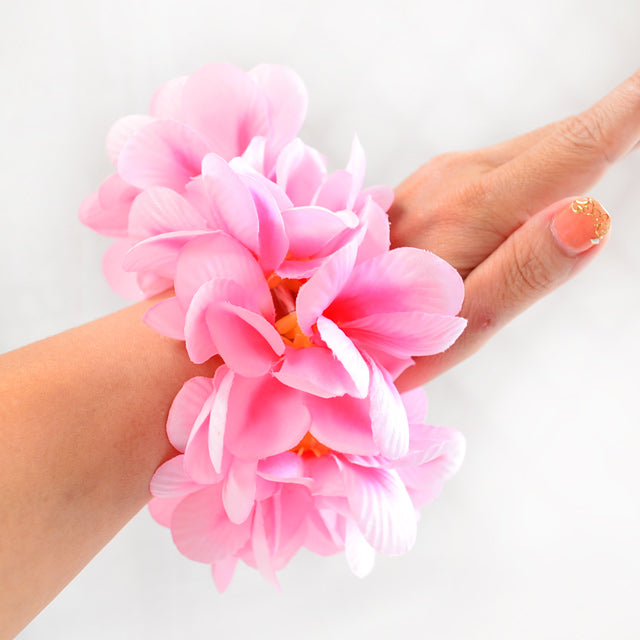 Hawaiian Hula Supplies Flower Bracelet/Anklet [Aloha Plumeria/Double]