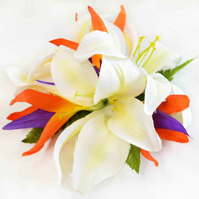 Hawaiian Hula Supplies Flower Hair Clip [Lily w/Bird of Paradise]